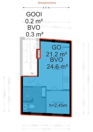 Floor plan - Fokke Simonszstraat 92-2, 1017 TK Amsterdam 
